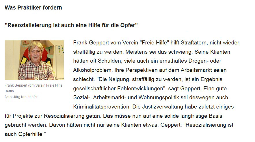 Berliner Morgenpost interviewt unseren Bereichsleiter der Beratungsstelle Frank Geppert